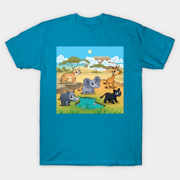 Jungle Scene T-Shirt by ddraw